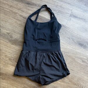 FP Movement by Free People womens Black Halter One-Piece Romper